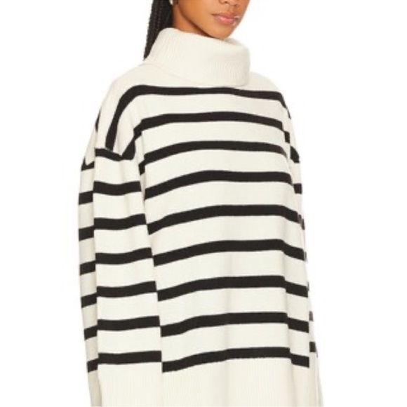 WeWoreWhat Striped Turtle Neck in Ecru & Black - Picture 3 of 8